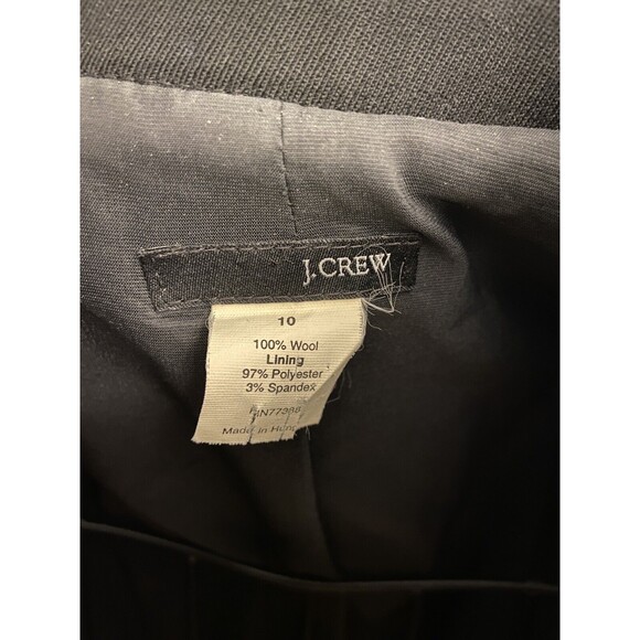 J Crew 10 Black Blazer Hidden Button 100% Wool  Career Jacket - Picture 5 of 5